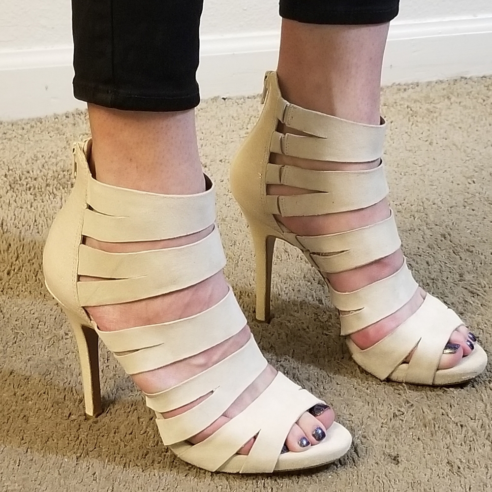 BCBGeneration - Jazzie, Cream Suede Sandals